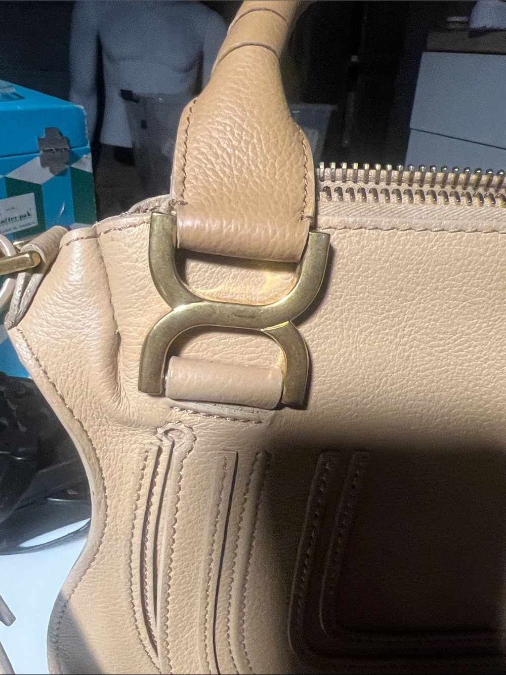 Chloe mini Marcie bag. Leather Satchel with Gold Hardware - Picture 10 of 16